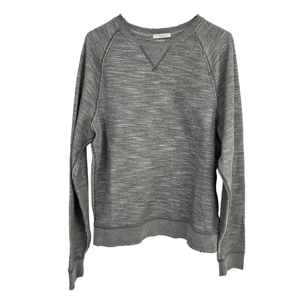 Abercrombie Muscle Inside Out Sweatshirt Large Gray Reverse Seam Y2K Mallcore